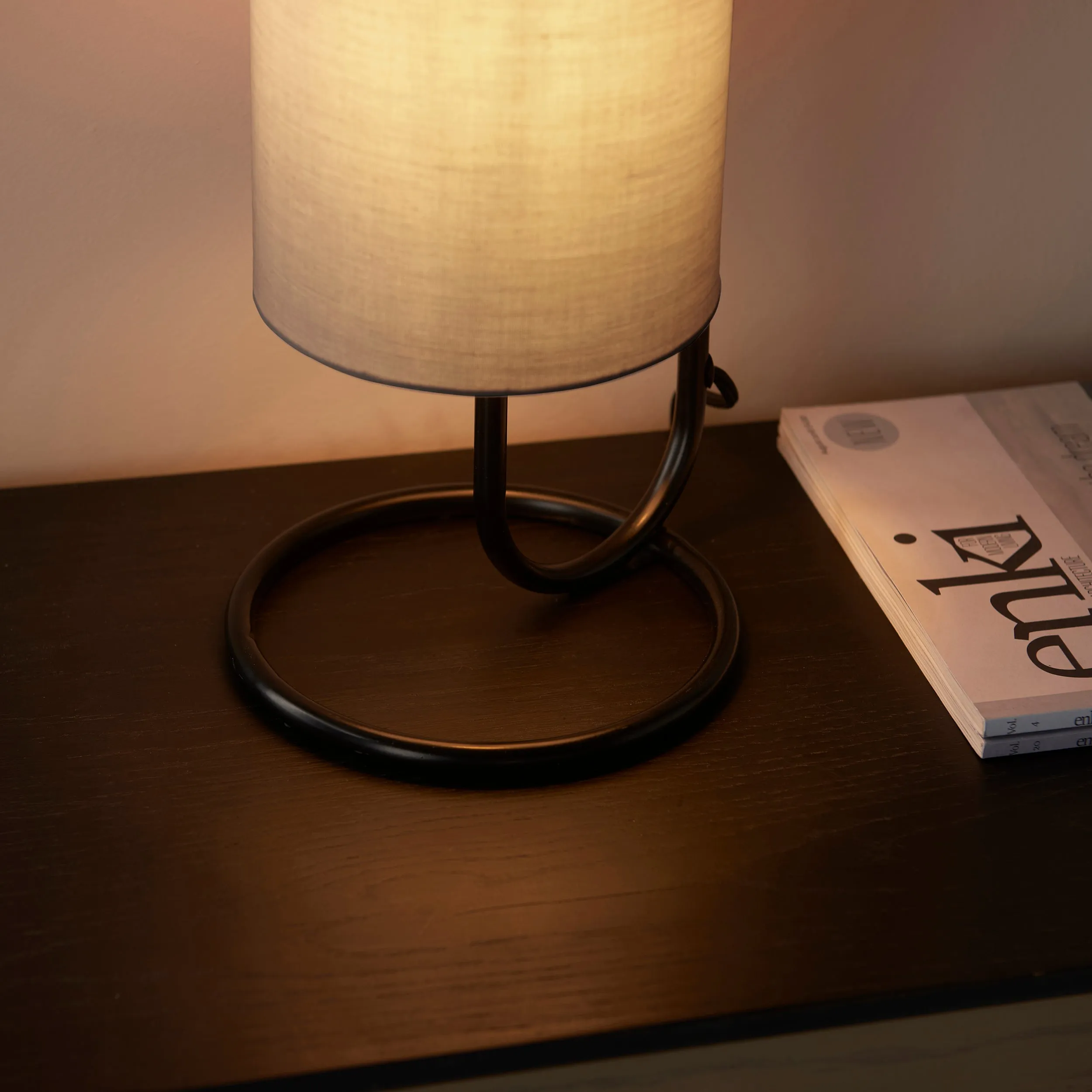 Amos Baluster Table Lamp Matt Black & Grey