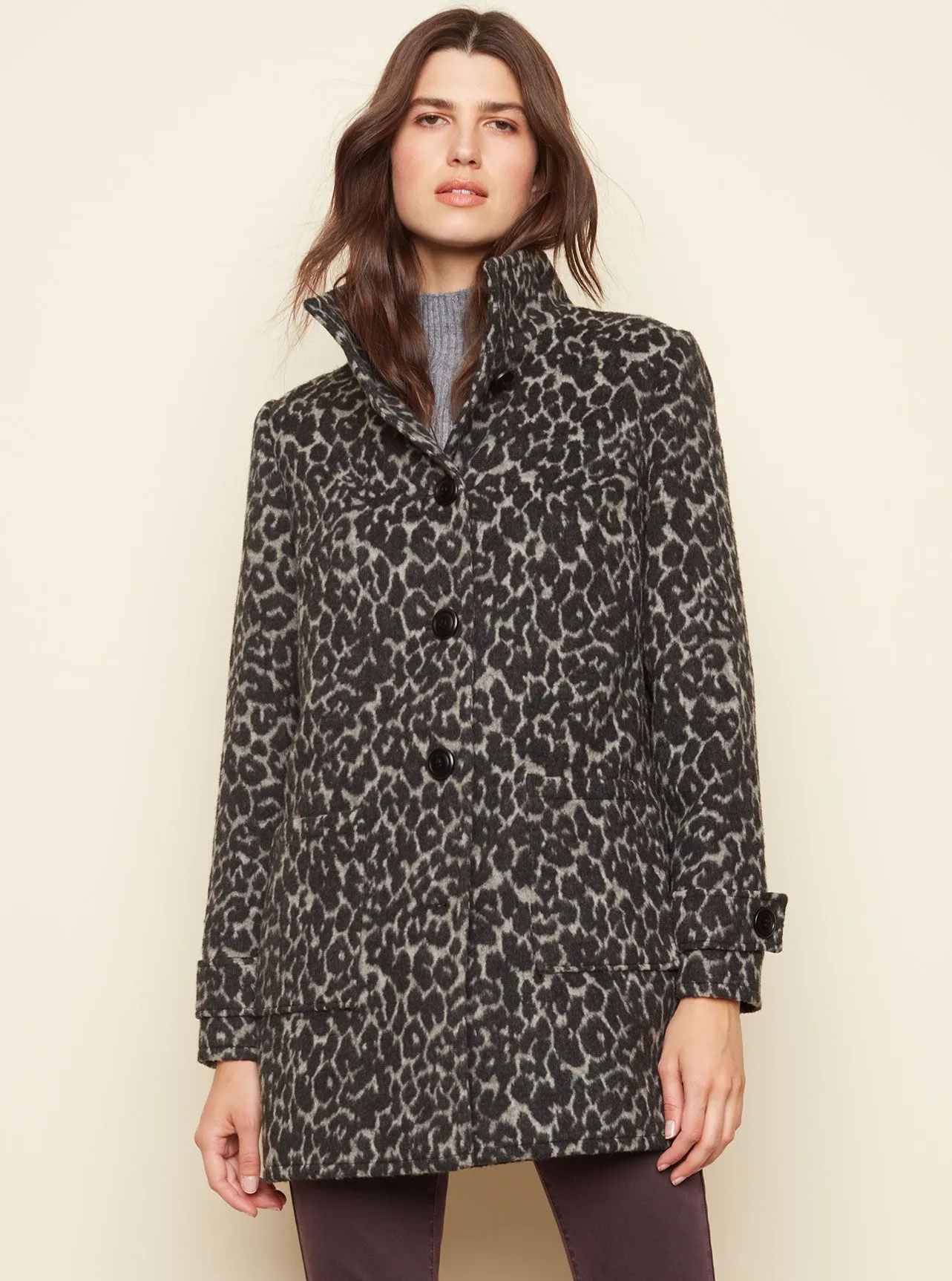 Animal Plaid Jacket [C6104-Charcoal]