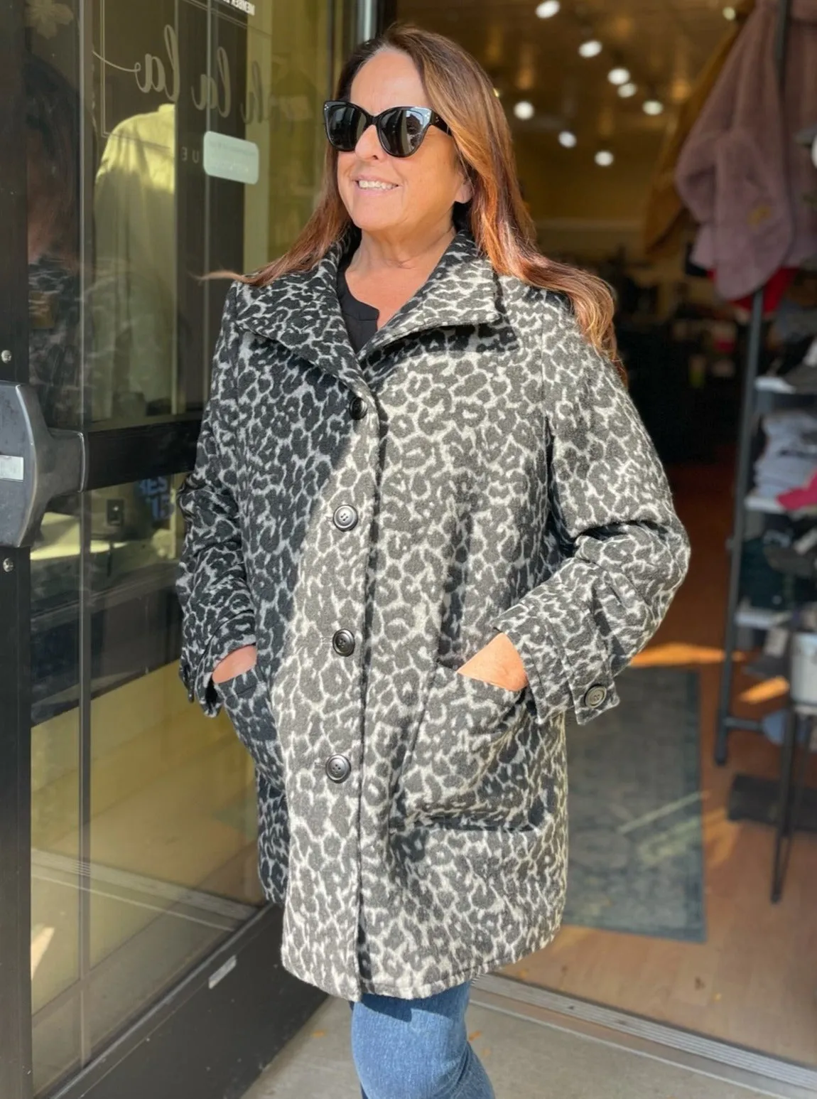 Animal Plaid Jacket [C6104-Charcoal]