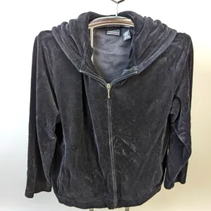 Bobbie Brooks Velvet Hooded Zip Up Jacket - Large