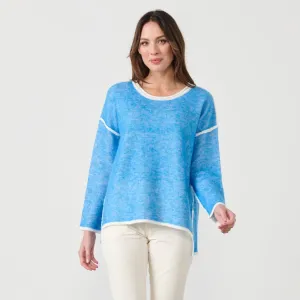 Caju Mohair Blend Outline Knit - Coastal Blue