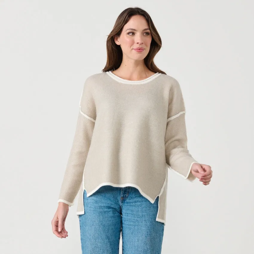 Caju Mohair Blend Outline Knit - Stone