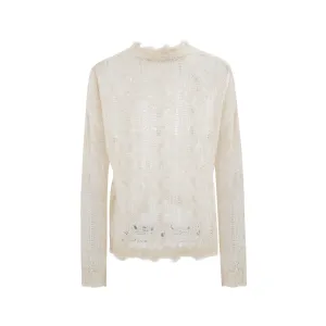 Cream Crewneck Light Mohair Knit