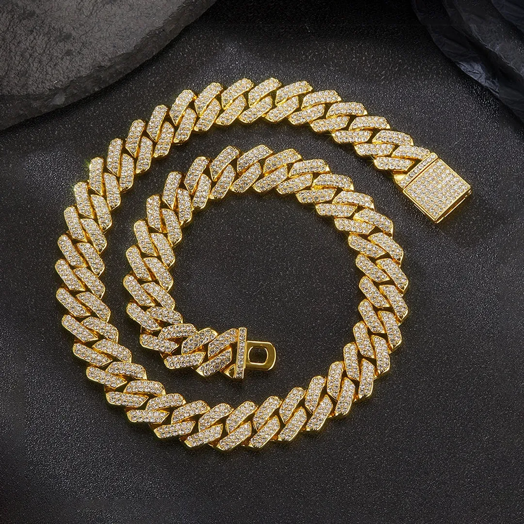 Cuban 13mm Hip Hop Classic Rhinestone Link Chain