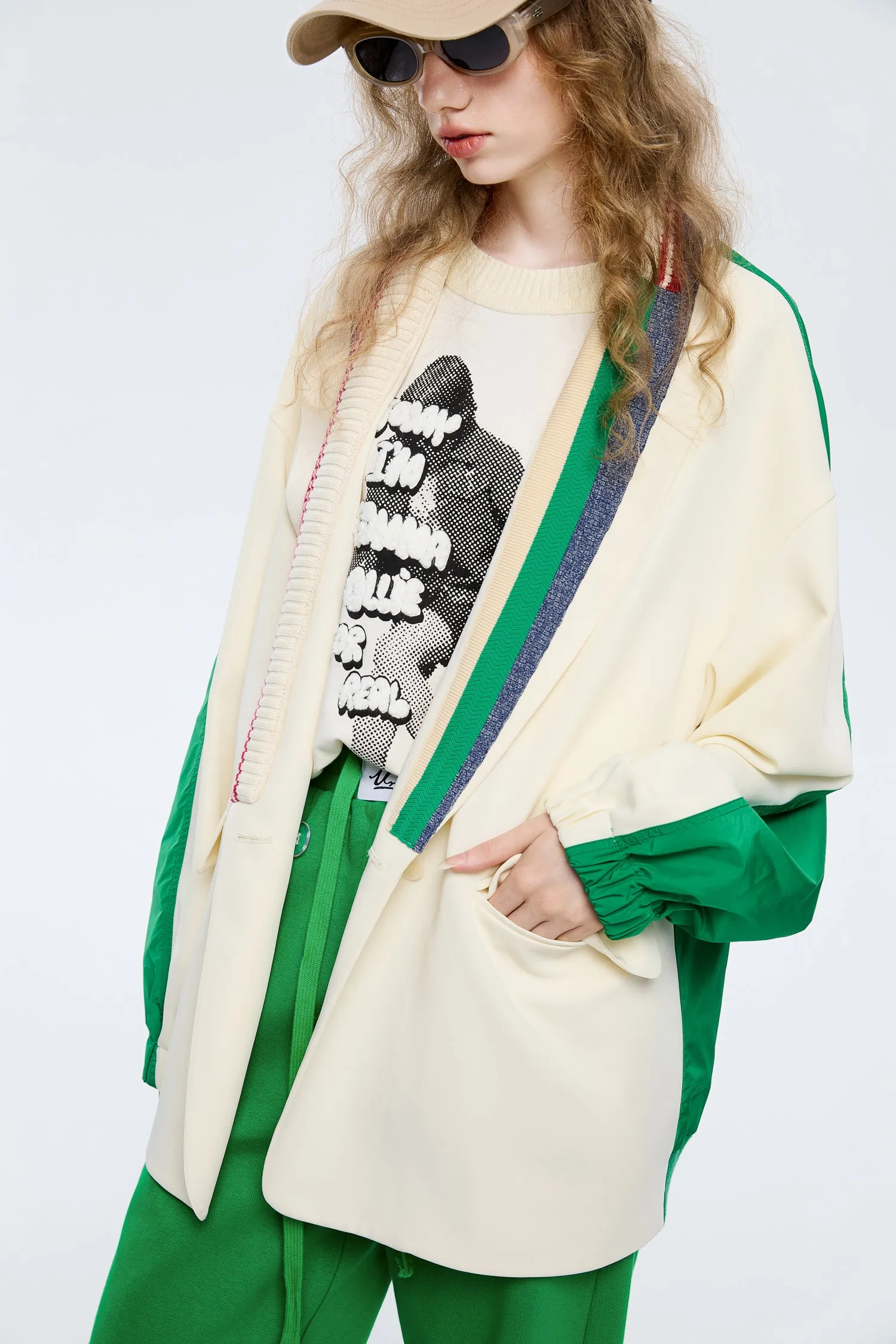 Evelyn Colorblock Track Blazer