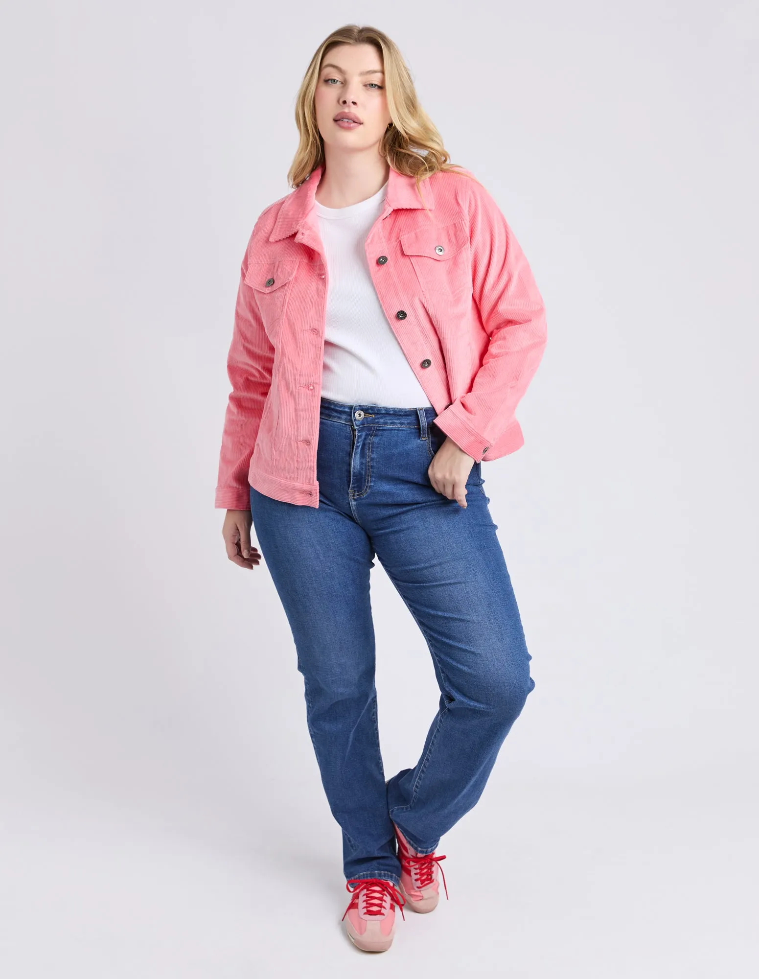 Fleur Cord Jacket - Charm Pink