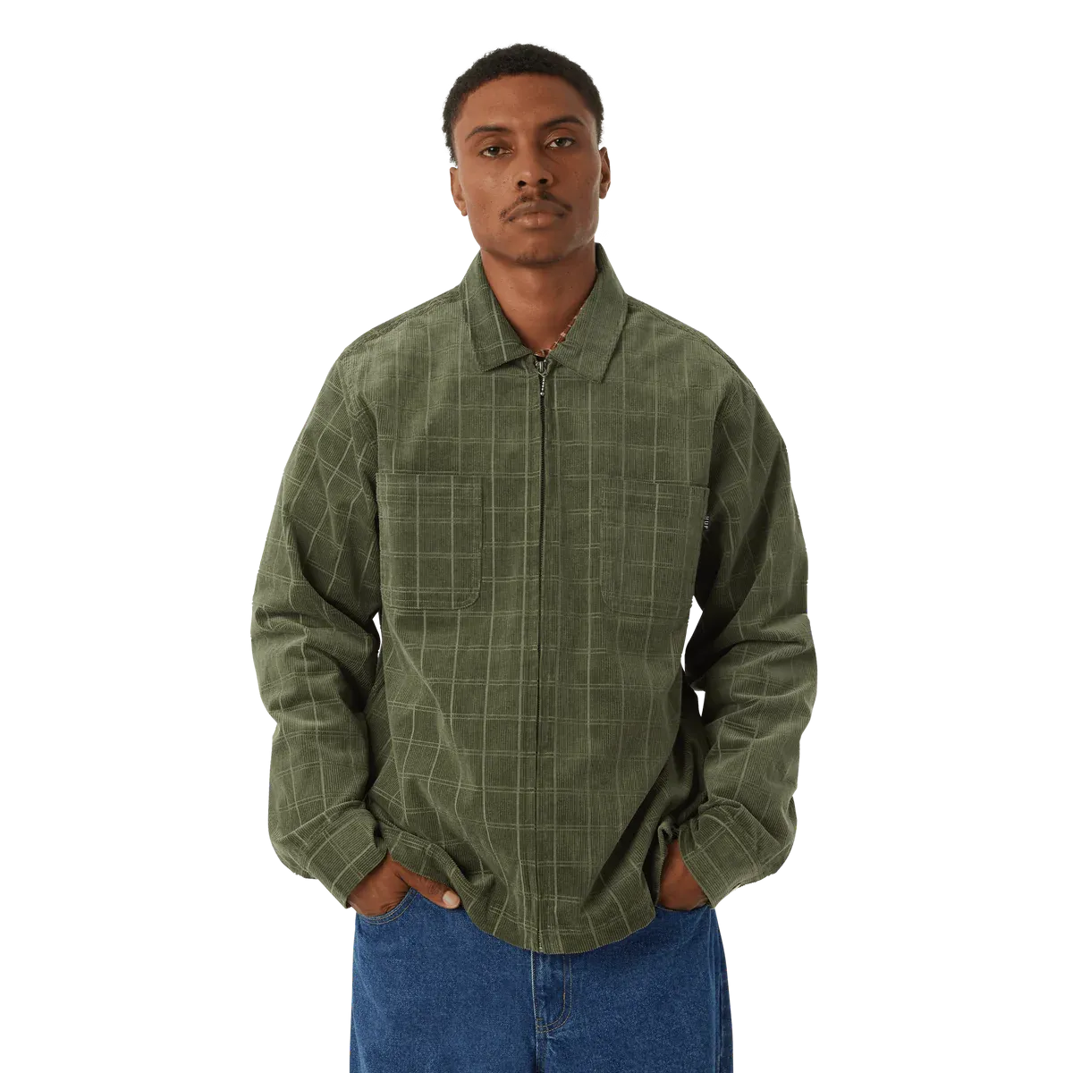 HUF Trenton Zip Shacket - Olive