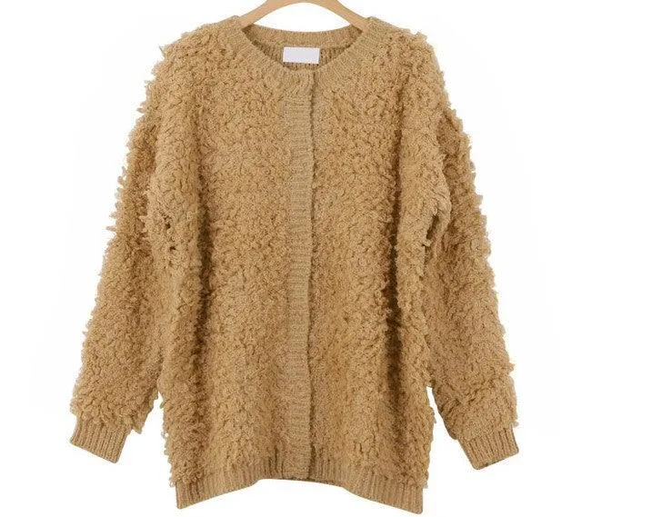 Korean Style Women's Circle Knitted Sweater Coat