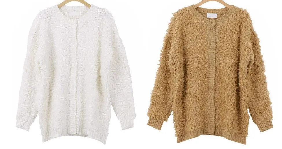 Korean Style Women's Circle Knitted Sweater Coat