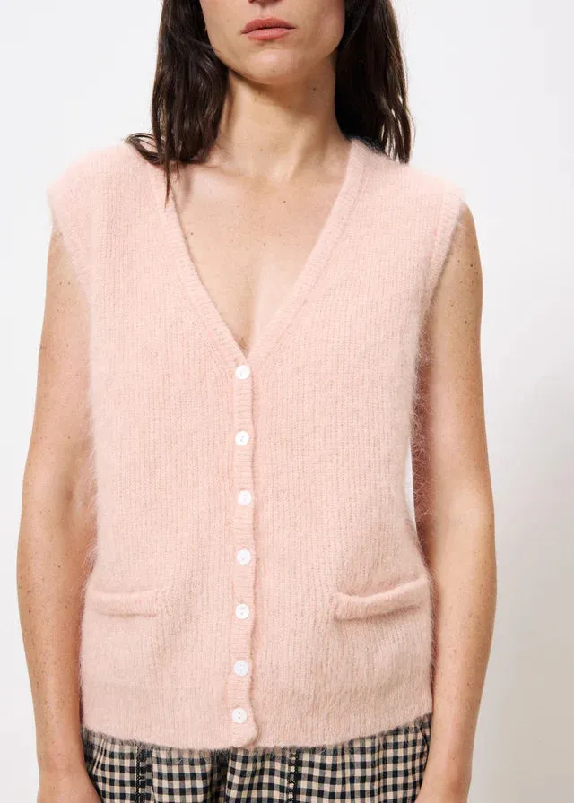 Meliza Knitted Vest Pale Rose