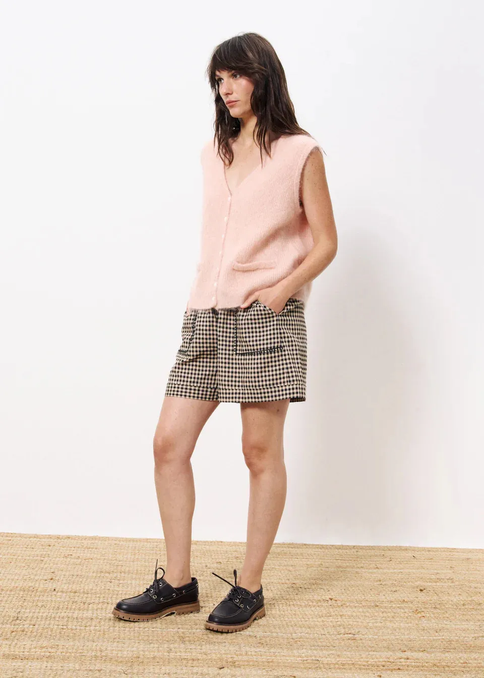 Meliza Knitted Vest Pale Rose