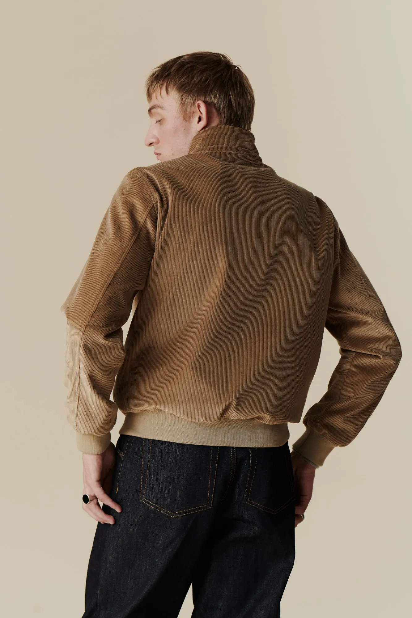 Men's Corduroy Harrington Jacket - Stone