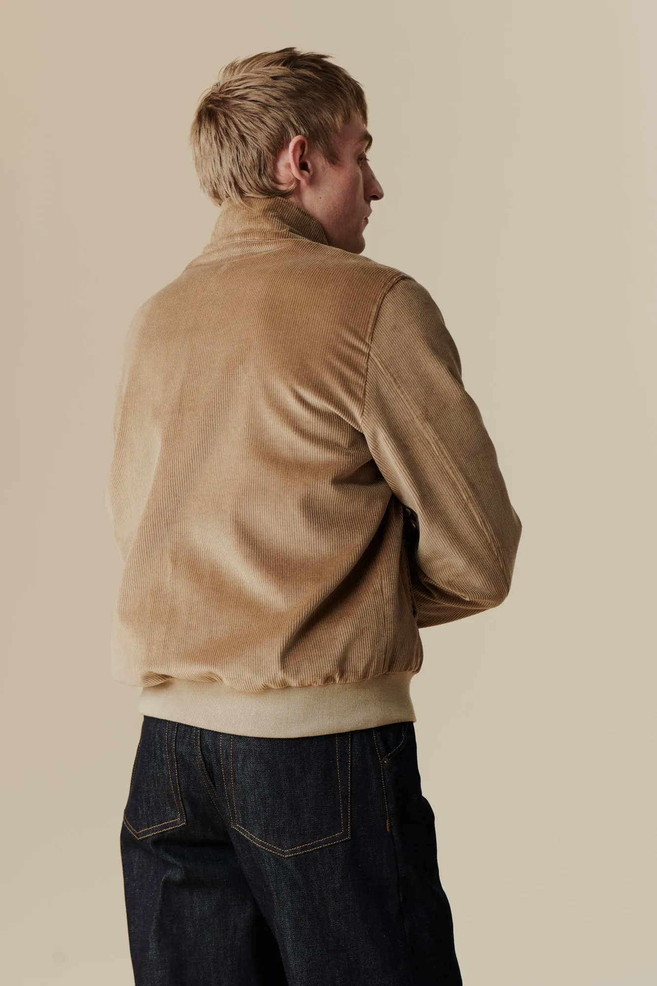 Men's Corduroy Harrington Jacket - Stone
