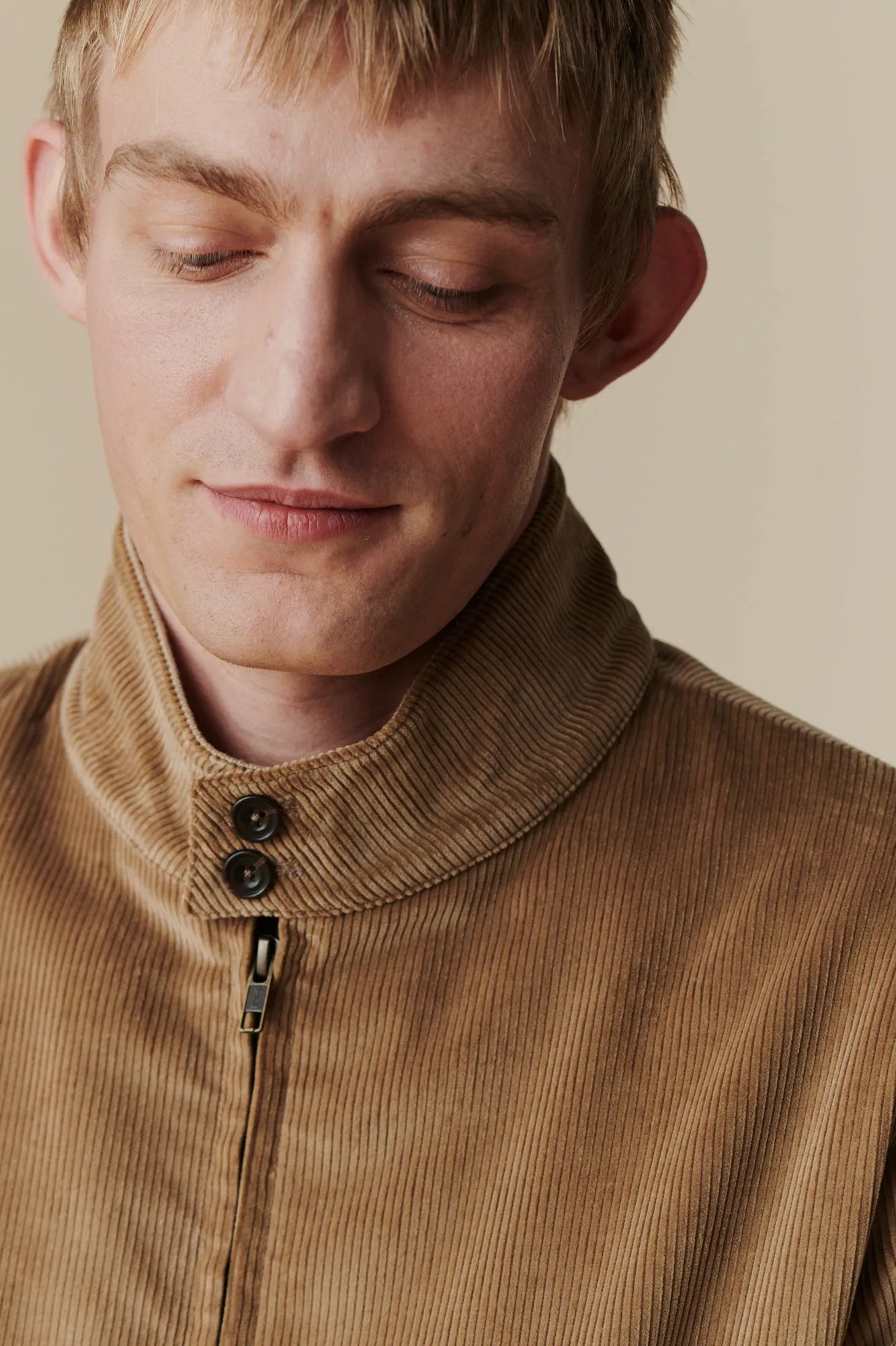 Men's Corduroy Harrington Jacket - Stone