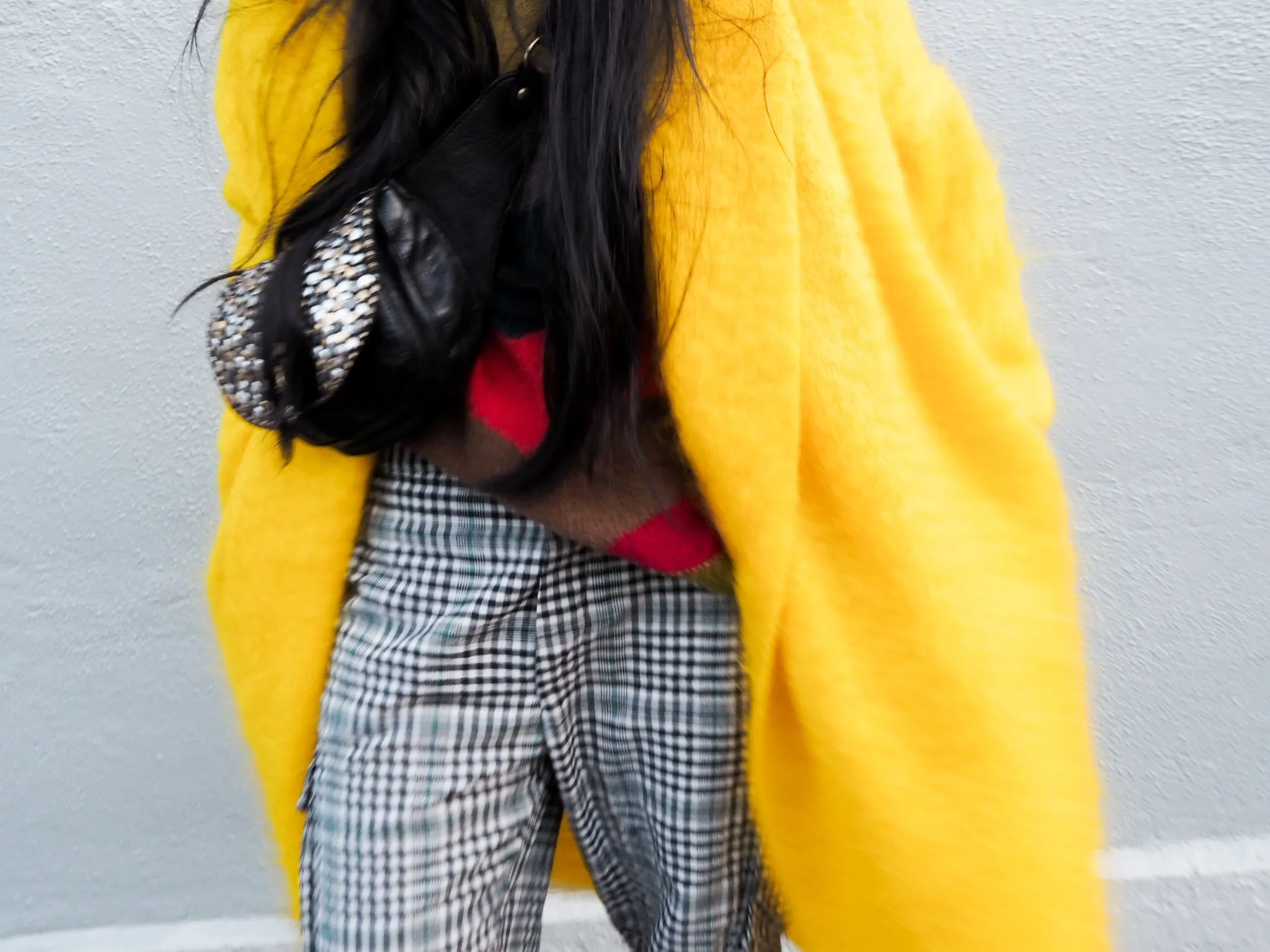 Mohair cocoon coat - charteruse