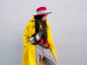 Mohair cocoon coat - charteruse