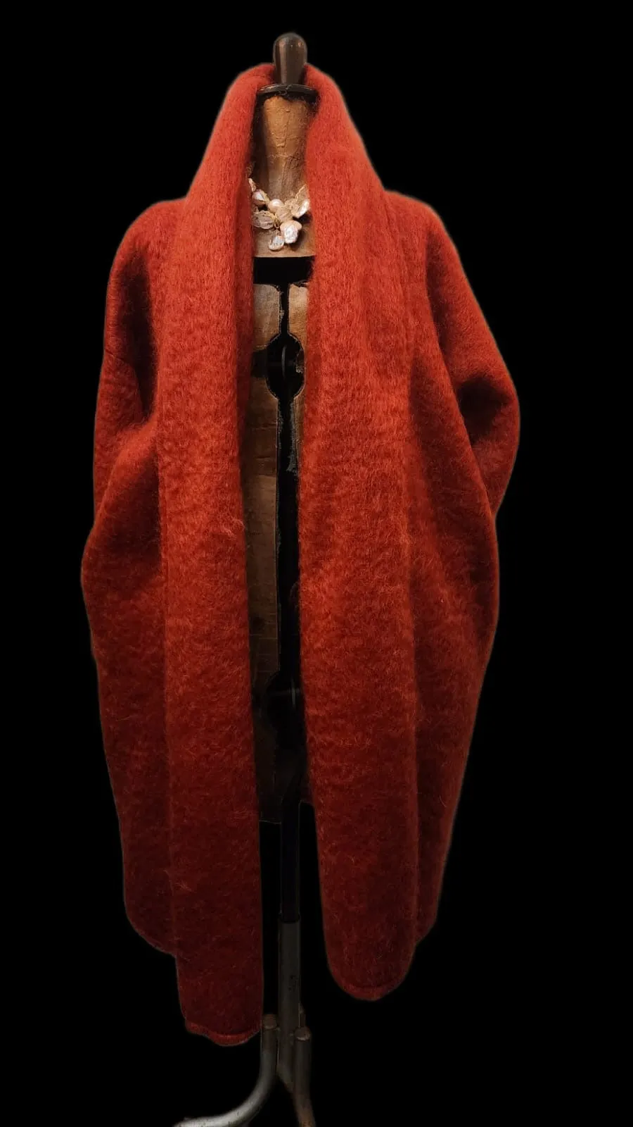 Mohair cocoon coat - Rust