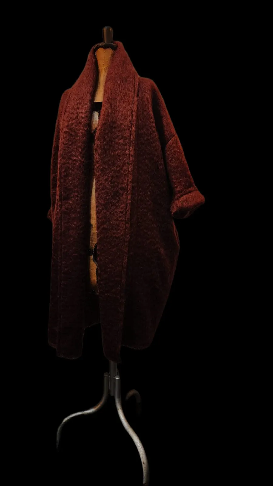 Mohair cocoon coat - Rust