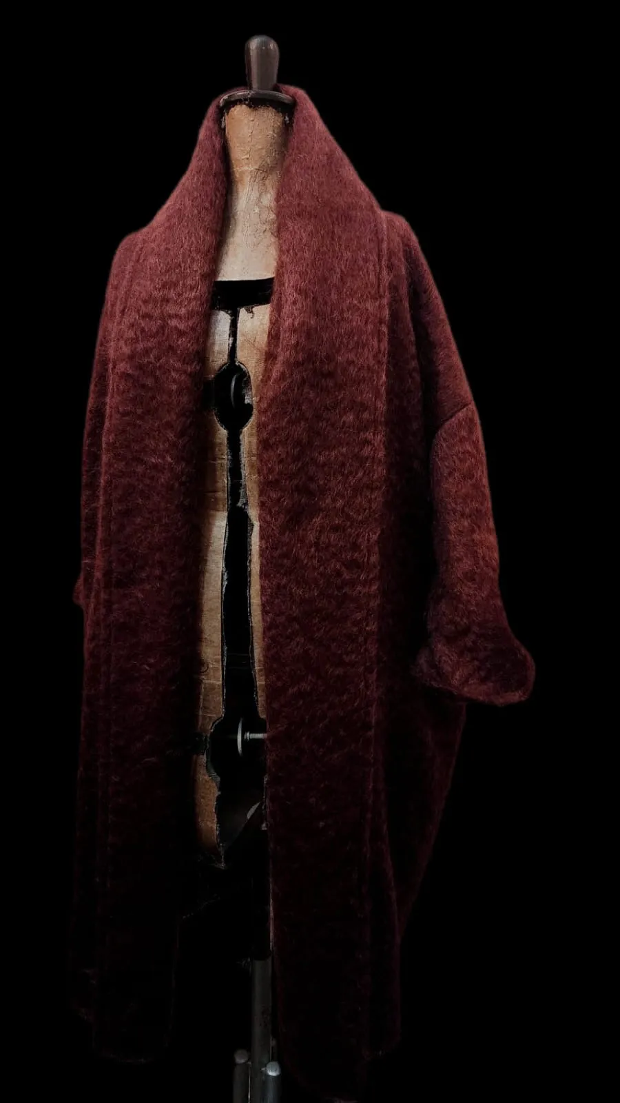 Mohair cocoon coat - Rust