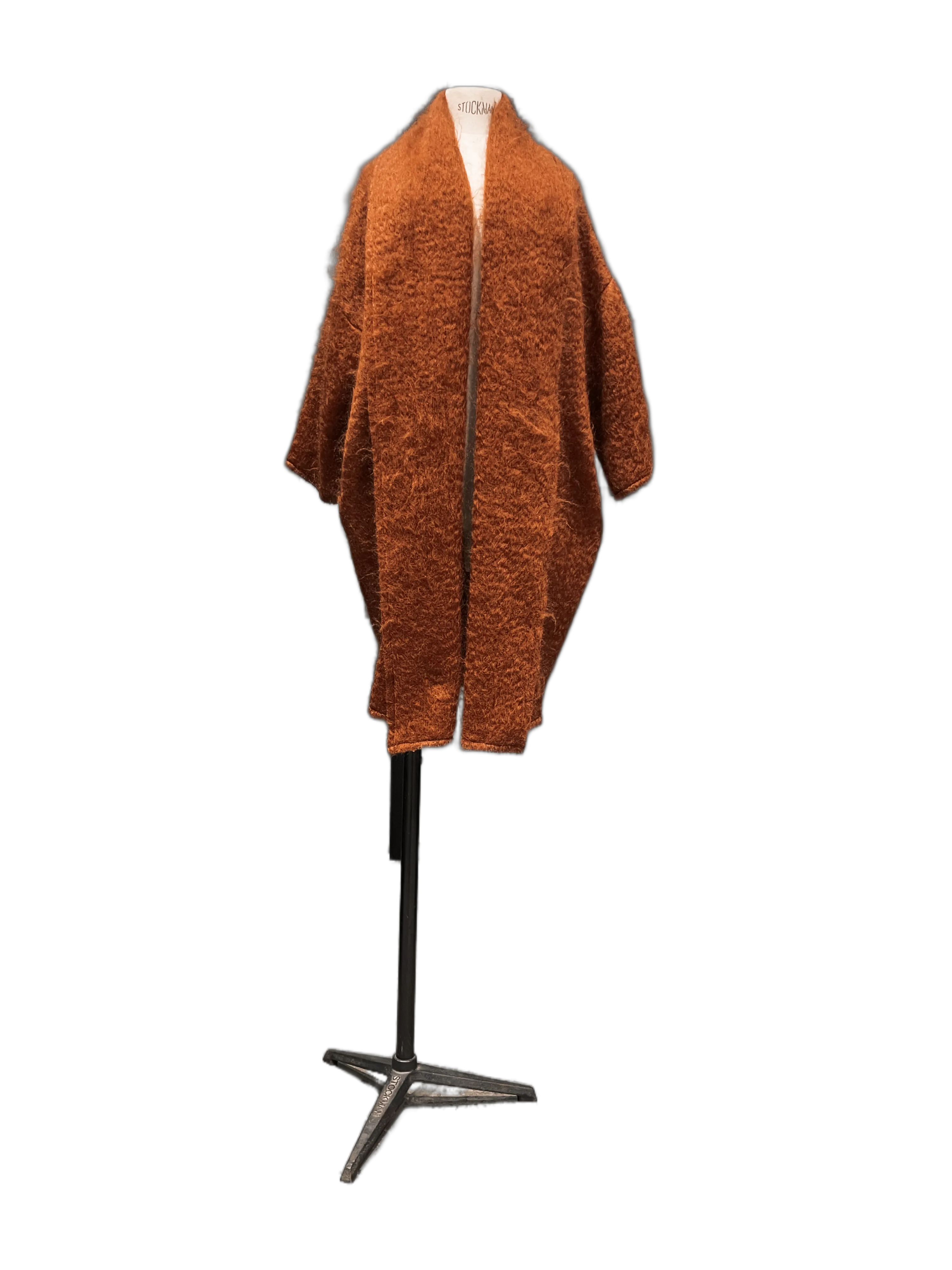 Mohair cocoon coat - Rust