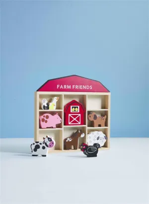 Mud Pie Wooden Barn Animal Farm Set