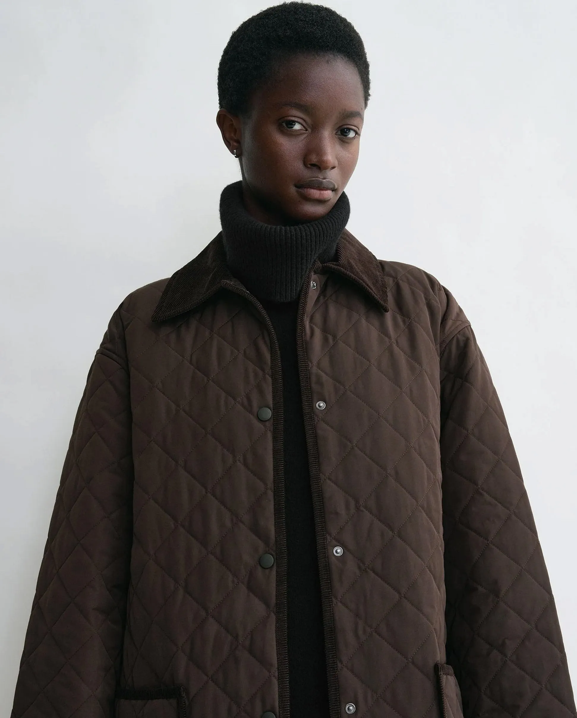 QUILTED BARN JACKET / ESPRESSO
