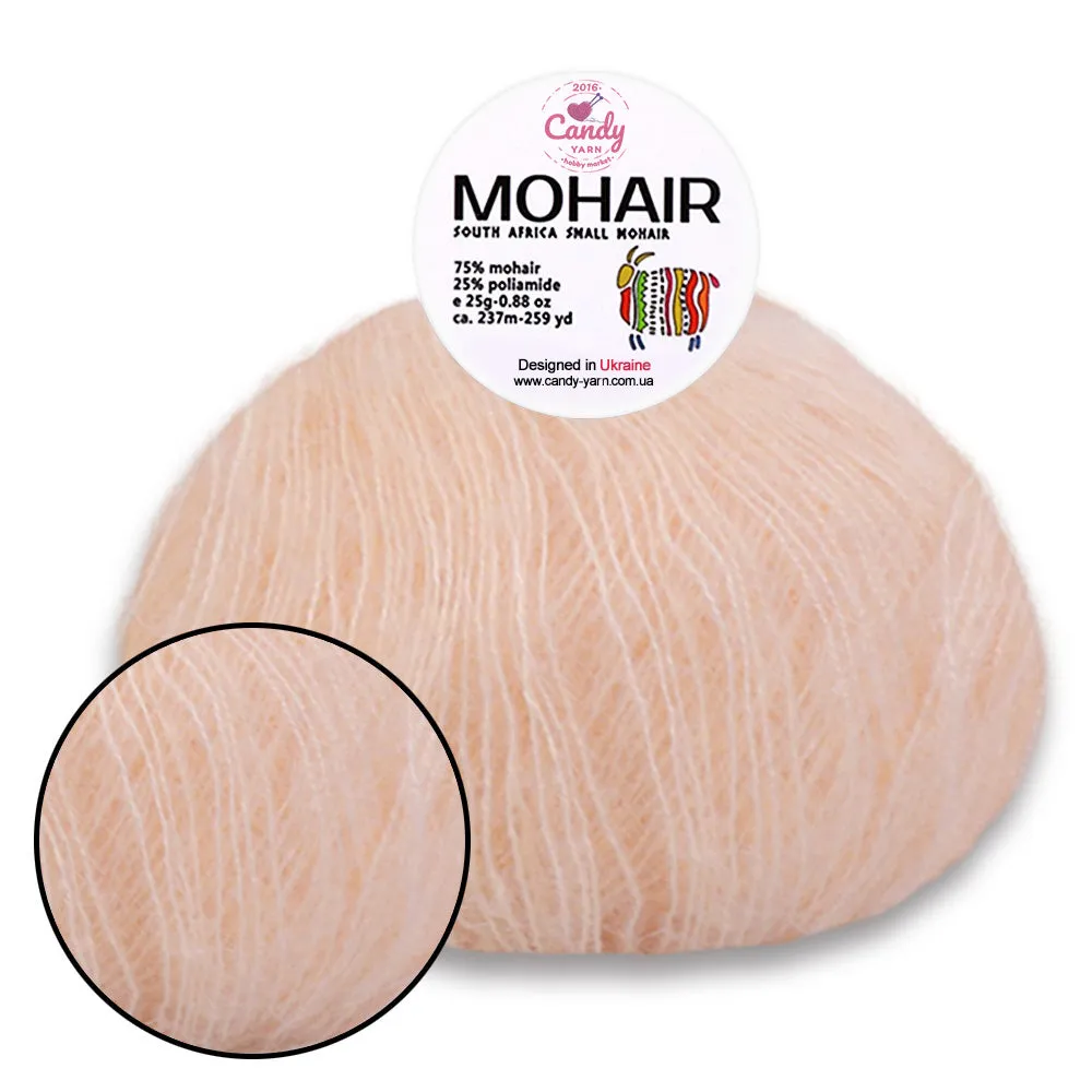 South African Small MOHAIR YARN, 10 Colors, 0.99 oz / 259 yards