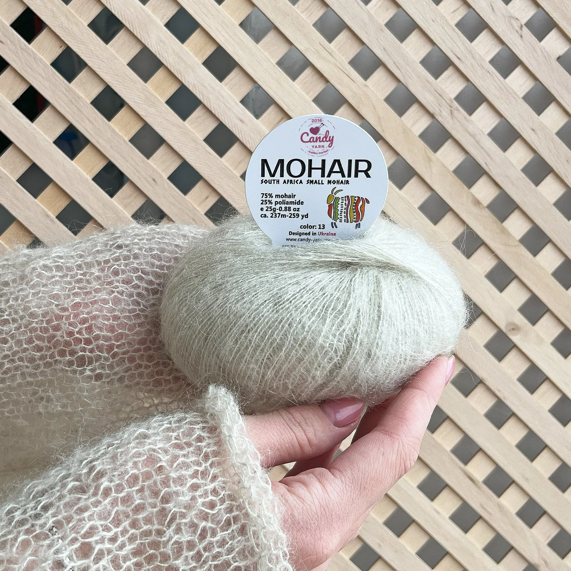 South African Small MOHAIR YARN, 10 Colors, 0.99 oz / 259 yards