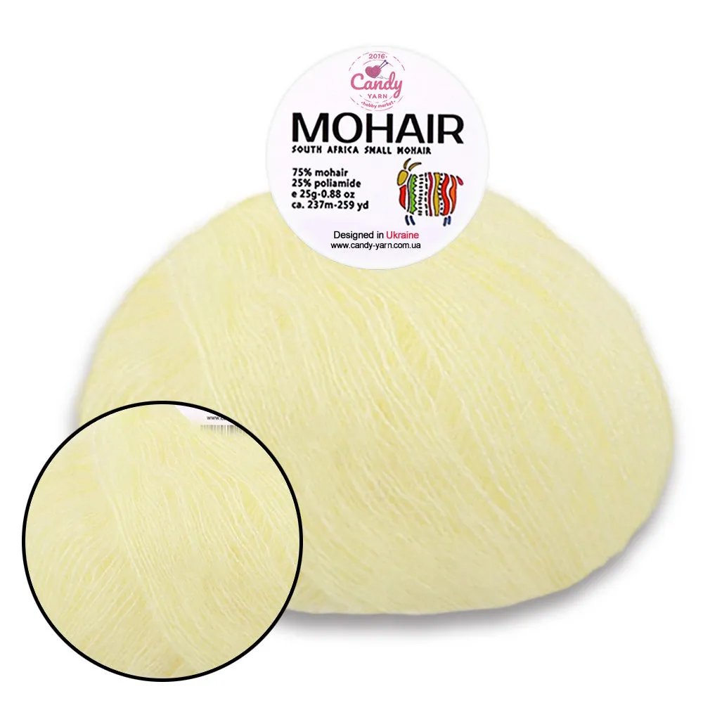 South African Small MOHAIR YARN, 10 Colors, 0.99 oz / 259 yards