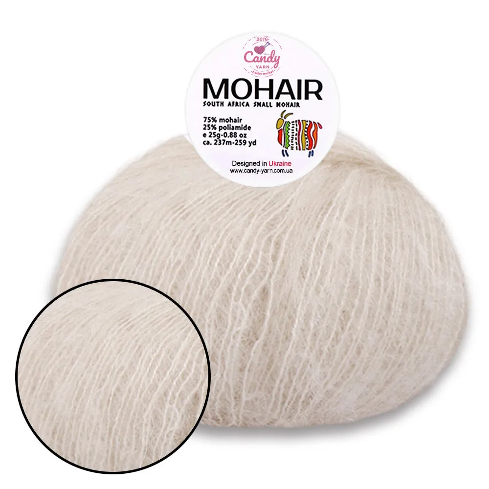 South African Small MOHAIR YARN, 10 Colors, 0.99 oz / 259 yards