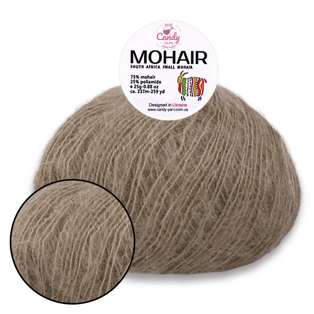South African Small MOHAIR YARN, 10 Colors, 0.99 oz / 259 yards