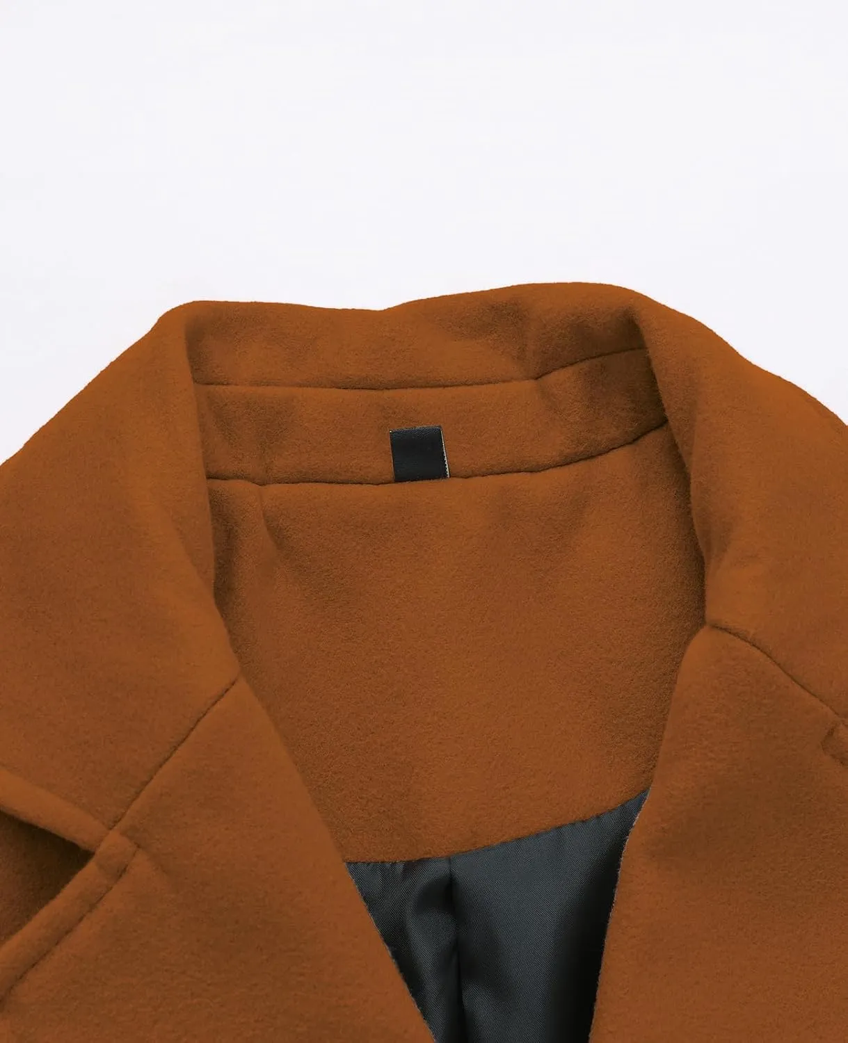 ThCreasa Mens Wool Blend Trench Coat Single Breasted Notch Lapel Walker Mid-Length Classic Pea Top Coat