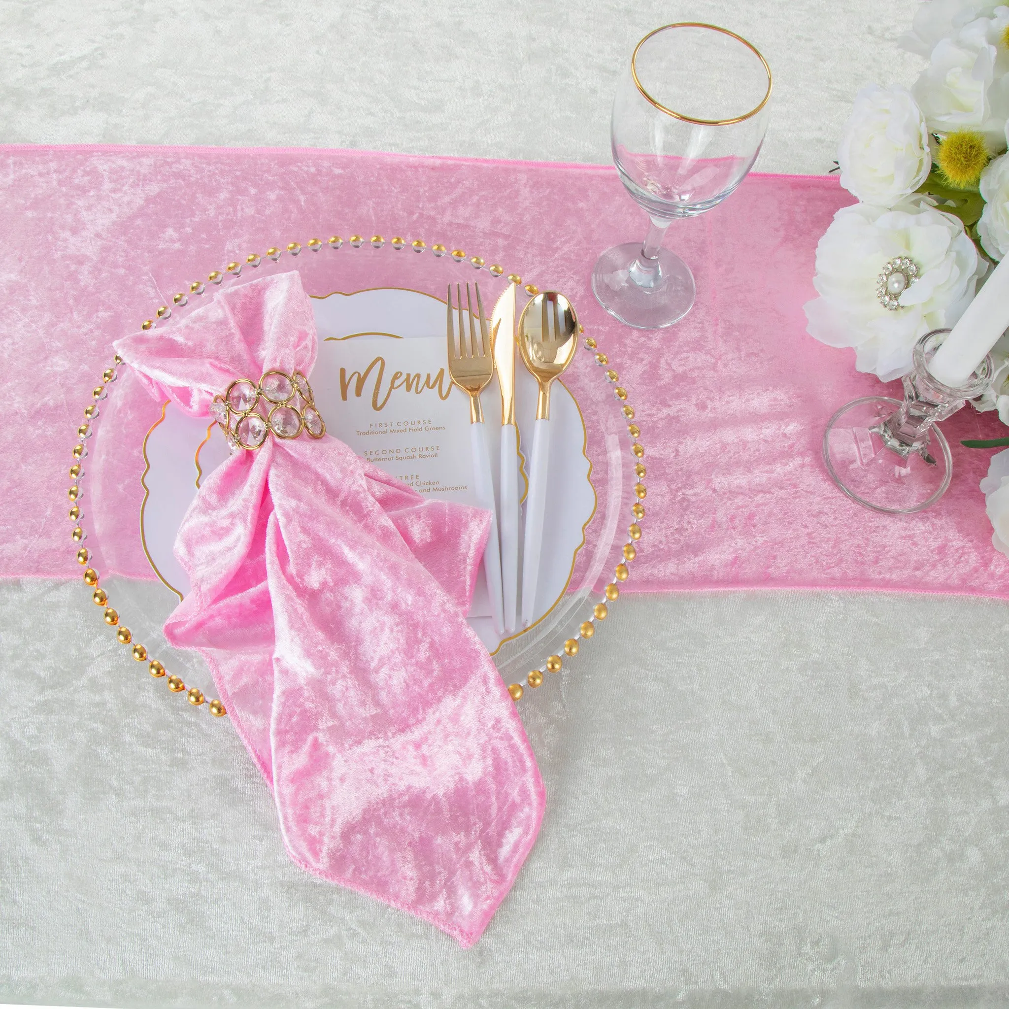 Velvet 20"x20" Linen Napkin - Pink