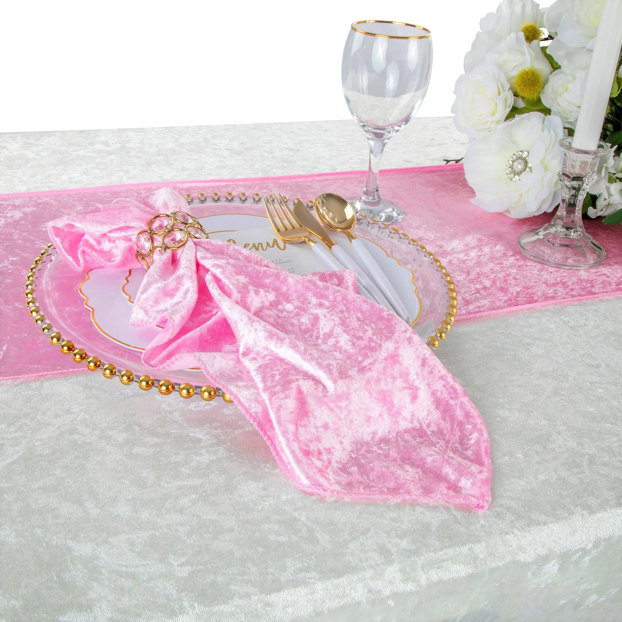 Velvet 20"x20" Linen Napkin - Pink