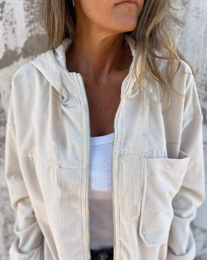 Women's Corduroy Hooded Jacket