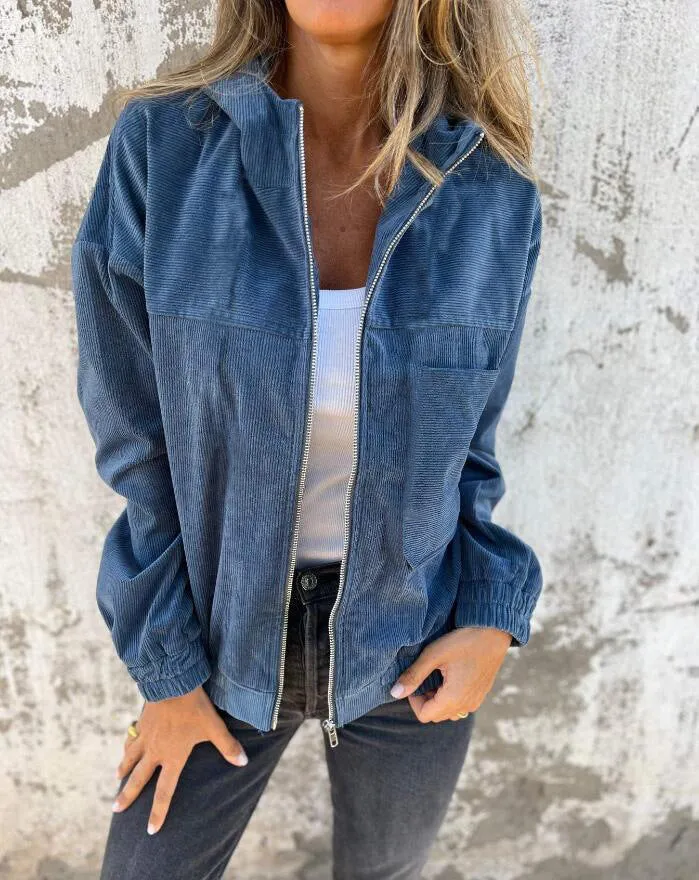 Women's Corduroy Hooded Jacket